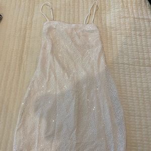 lucy in the sky white mini dress